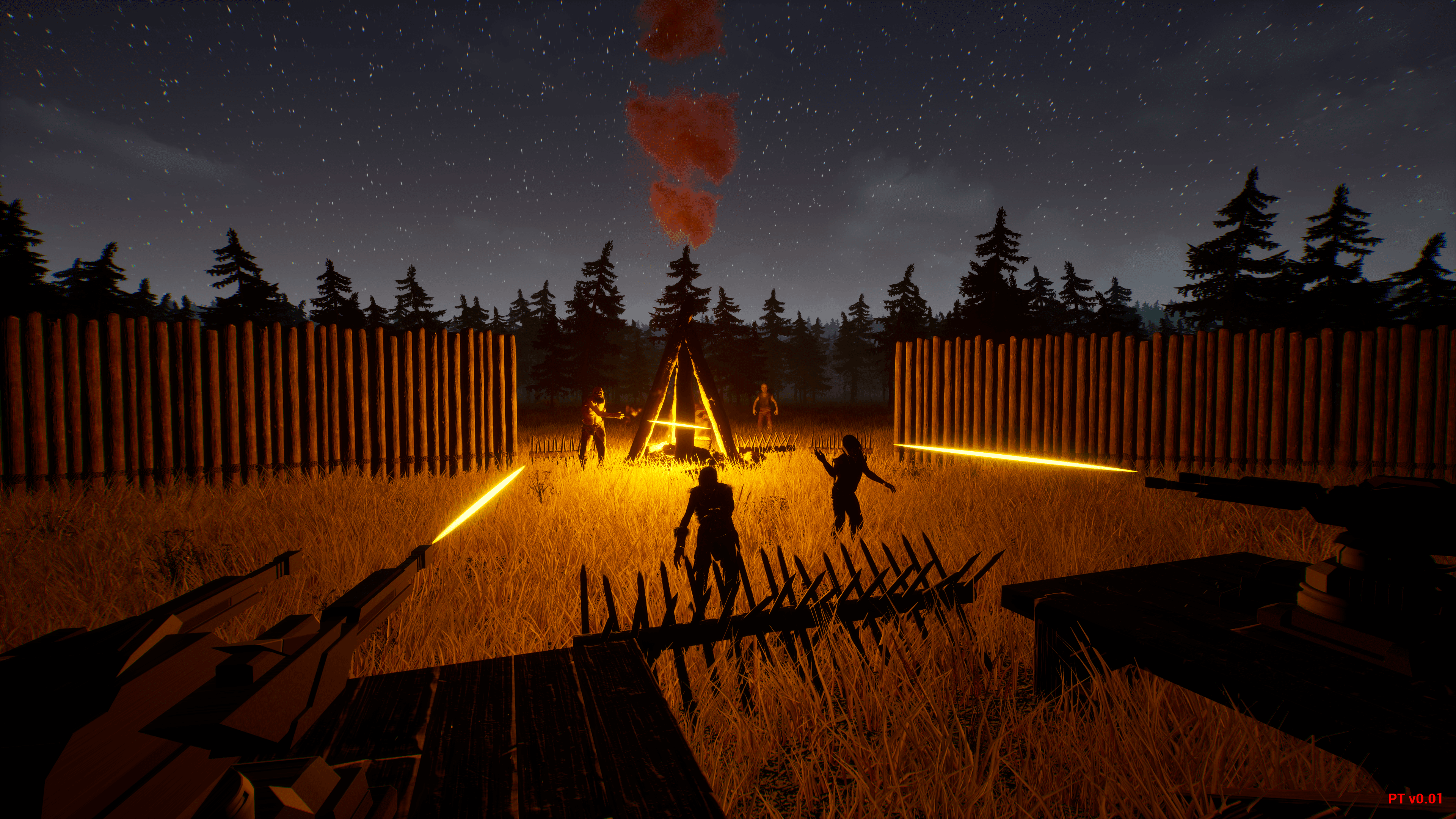 Light the Fire defensive camp at night